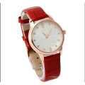 2015 couro moda pulseira senhora relógio